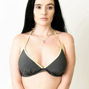 Converse Triangle Grey and Yellow Bikini Top - S