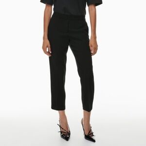 Babaton (Aritzia) Black Conan Cropped Mid-Rise Trouser Pants