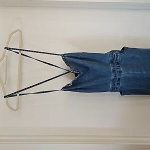 GUESS DENIM JUMPSUIT CRISSCROSS TIE BACK