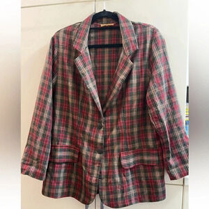 Vintage Jamplay  Womens  Blazer Jacket, Plaid Suite M/L