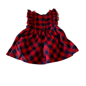 Darling Baby Girl Cat & Jack Dress 3-6 months Red Navy Ruffles Sleeveless Lined