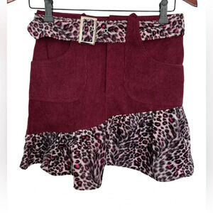 10/20$ Shein Y2K Red Mini Skirt with leopard print