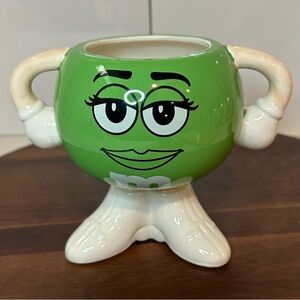 2009 Green M&M's Candy Mug Double Handled & Footed (Retired Design Boots) Mars