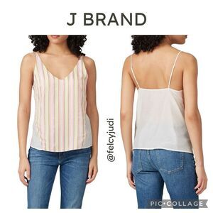 J Brand | Women's Lucy Cami Tank in‎ blend-silk Preppy Multi-Stripe, Size Medium