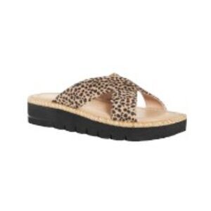 Stuart Weitzman Roza LIft Slides Cheetah 5.5 NWT