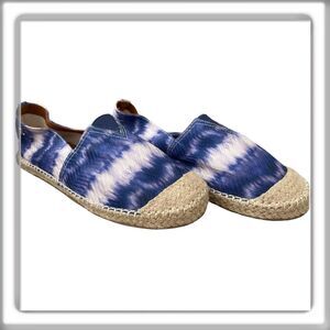 Santa Lolla Tie-Dye Espadrilles Shoes Blue White Woven Size 9