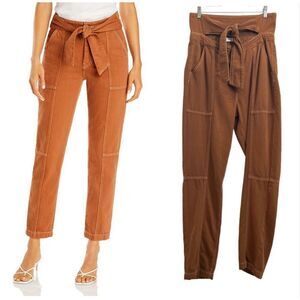 Jonathan Simkhai Size 29 Brown Tie Waist Soft Denim Cargo Henley Pants Women’s