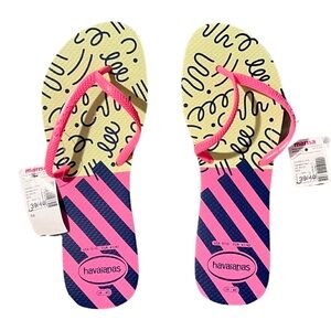 Havaianas flat mix printed flip flops - originally bought in Brazil | NWT