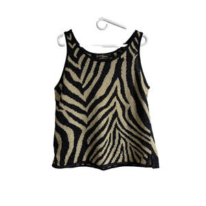 Christine Phillipe Lurex Metallic Zebra Sweater Tank Women's Large Holiday Party