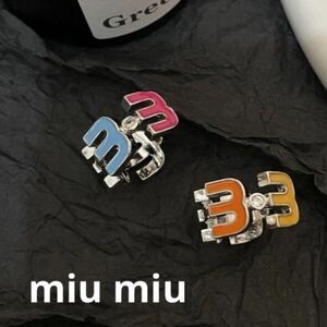 FASHION Colorful M Initial Earrings (miumiu earrings Disney Gentle Monster)