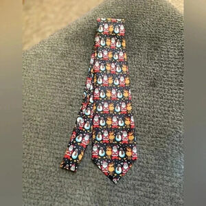 Rene Chagal Christmas tie with Santa, reindeer and snowman