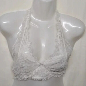 Signature8 Halter Bralette White Lace New Small