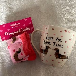 Dachshund Valentine’s Day large mug and sox combo