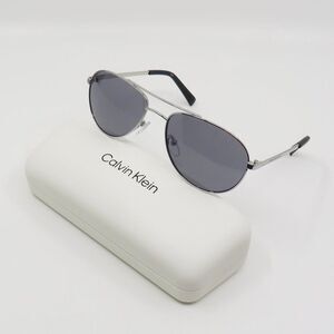 Calvin Klein New CK R165S 045 Silver/Grey Aviator Men's Sunglasses