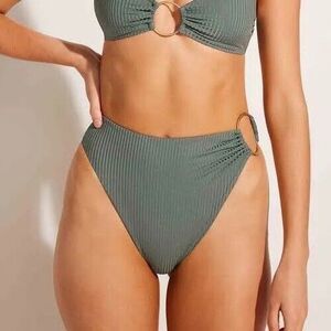 Vitamin A Lolita Ring High Waist Bikini Bottoms EcoRib New‎