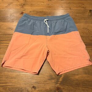 Mugsy Shorts Mens Large Blue Orange Lined Performance Gym Workout Activewear