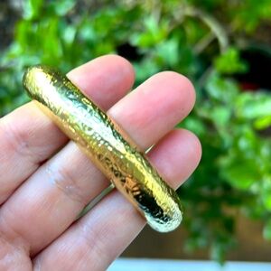 Textured Gold Bangle Bracelet