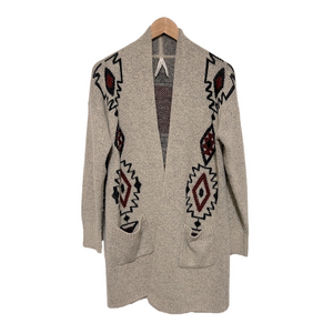 Dreamers Aztec Inspired Open Cardigan, Size XS