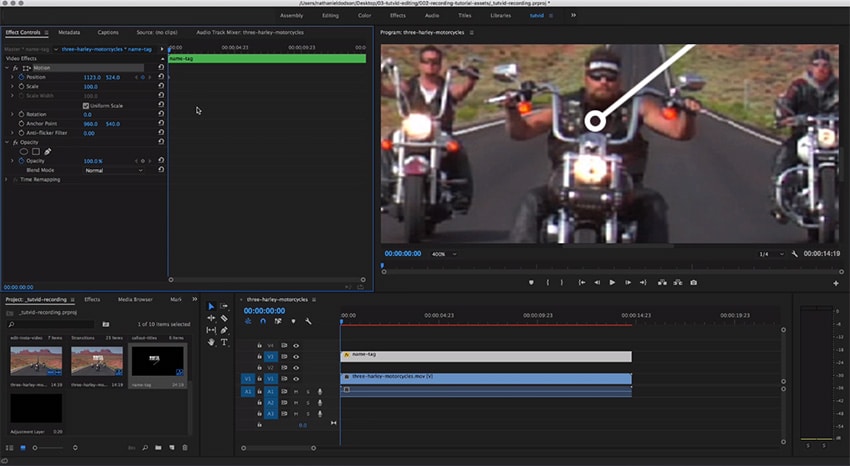 Screenshot of Premiere Pro motion tracking interface