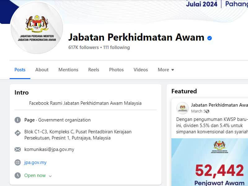 Facebook Rasmi JPA #MyJPA