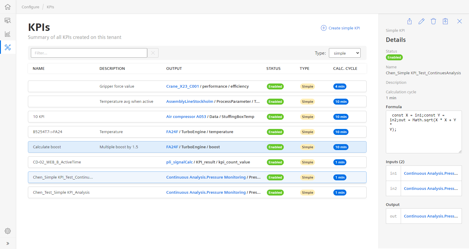 Configure KPIs