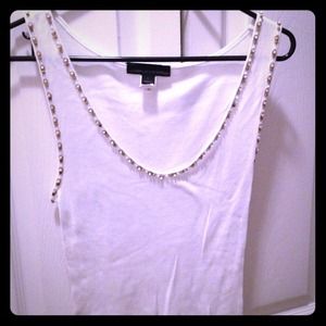 White beaded tank