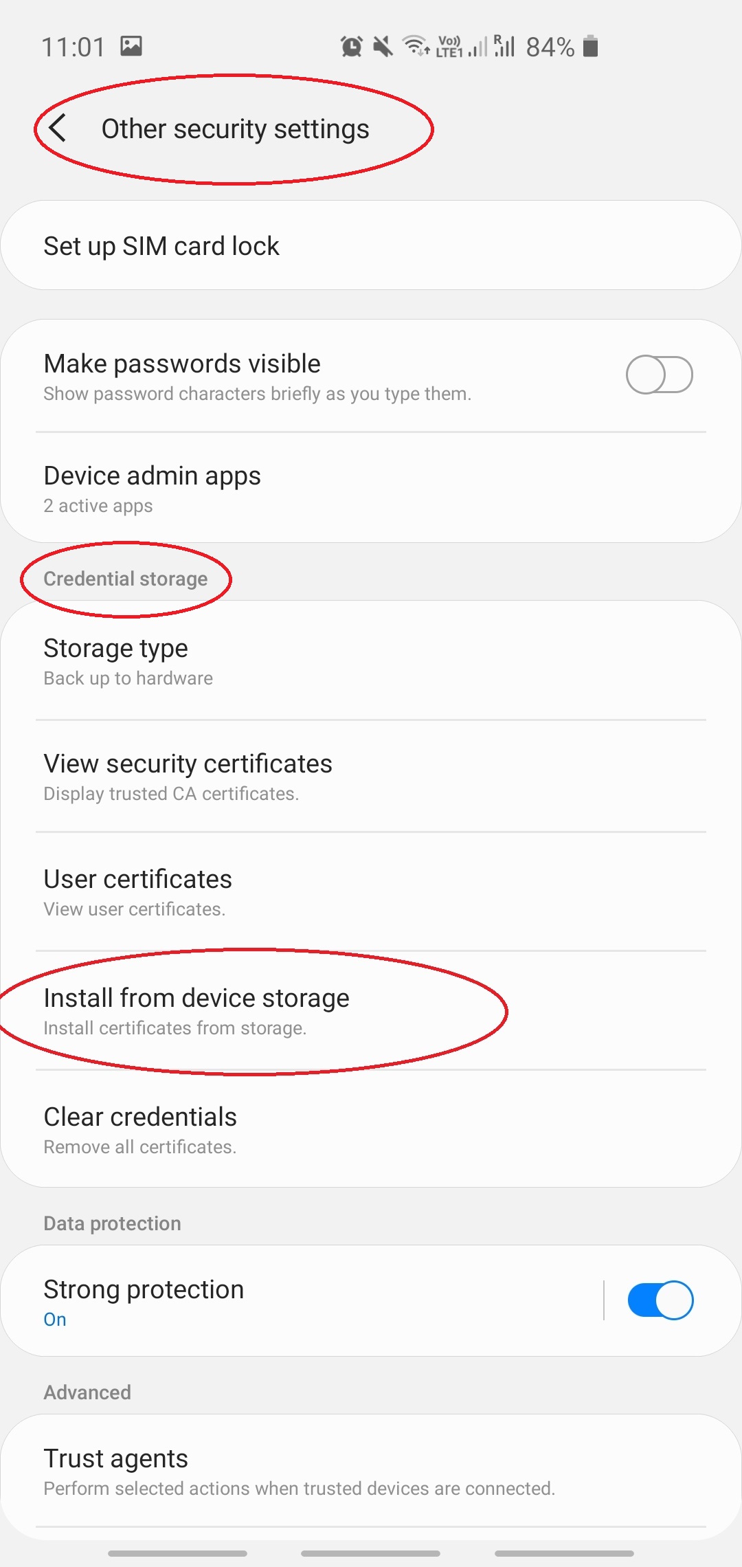 Install from device storage
