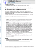 Cover page: Timing of onset and rate of decline in learning and retention in the pre-dementia phase of Alzheimer’s disease