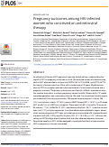 Cover page: Pregnancy outcomes among HIV-infected women who conceived on antiretroviral therapy