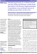 Cover page: Identifying barriers to evidence-based care for sickle cell disease: results from the Sickle Cell Disease Implementation Consortium cross-sectional survey of healthcare providers in the USA