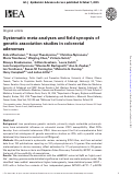 Cover page: Systematic meta-analyses and field synopsis of genetic association studies in colorectal adenomas