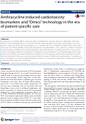 Cover page: Anthracycline induced cardiotoxicity: biomarkers and "Omics" technology in the era of patient specific care.