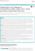 Cover page: Opportunities and challenges in incorporating ancillary studies into a cancer prevention randomized clinical trial