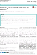 Cover page: Laboratory tests as short-term correlates of stroke