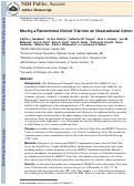 Cover page: Moving a randomized clinical trial into an observational cohort.