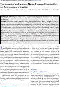 Cover page: The Impact of an Inpatient Nurse-Triggered Sepsis Alert on Antimicrobial Utilization