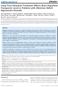 Cover page: Long-Term Stimulant Treatment Affects Brain Dopamine Transporter Level in Patients with Attention Deficit Hyperactive Disorder