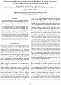 Cover page: Educational Effects of Reflection on Problem Solving Processes: A Case of Information Seeking on the Web