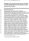 Cover page: Calibration of the charge and energy loss per unit length of the MicroBooNE liquid argon time projection chamber using muons and protons