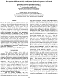 Cover page: Perception of Phonemically Ambiguous Spoken Sequences in French