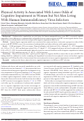 Cover page: Physical Activity Is Associated With Lower Odds of Cognitive Impairment in Women but Not Men Living With Human Immunodeficiency Virus Infection