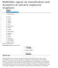 Cover page: MeMoVolc report on classification and dynamics of volcanic explosive eruptions