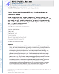 Cover page: Family history and the natural history of colorectal cancer: systematic review