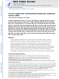 Cover page: Chronic lymphocytic leukemia/small lymphocytic lymphoma, version 1.2015.