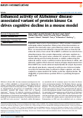 Cover page: Enhanced activity of Alzheimer disease-associated variant of protein kinase Cα drives cognitive decline in a mouse model