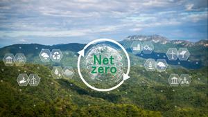 abstract illustration of the concept of net zero emissions