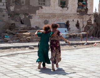 Mokha's Old City on Yemen's west coast which was badly damaged by airstrikes. WFP/Annabel Symington