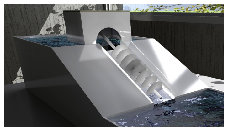 Figure 1. Photorealistic view of an inclined axis TAST (photo A. Stergiopoulou).