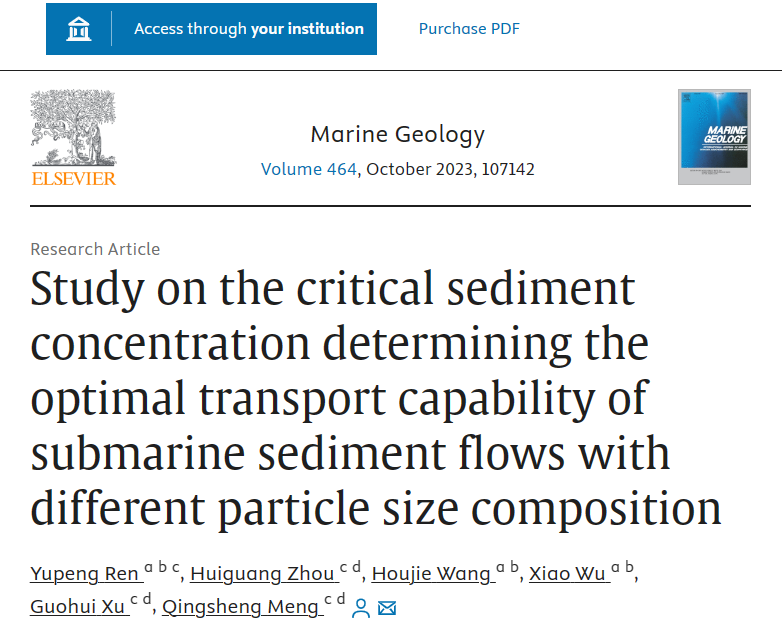 Study on the critical sediment concentration determining the optimal transport capability of submarine sediment flows with different particle size composition