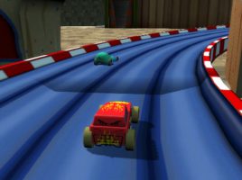 マルチプレイできるミニカーのレーシングゲーム Burning Wheels Kitchen Rush